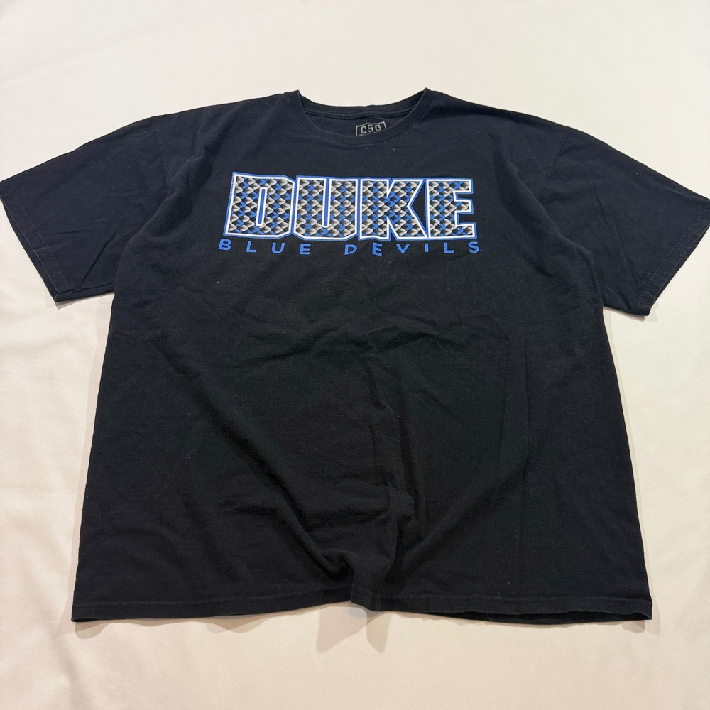 CSG Duke Blue Devils T Shirt Mens 2XL Black Graphic Short Sleeve NCAA Tee